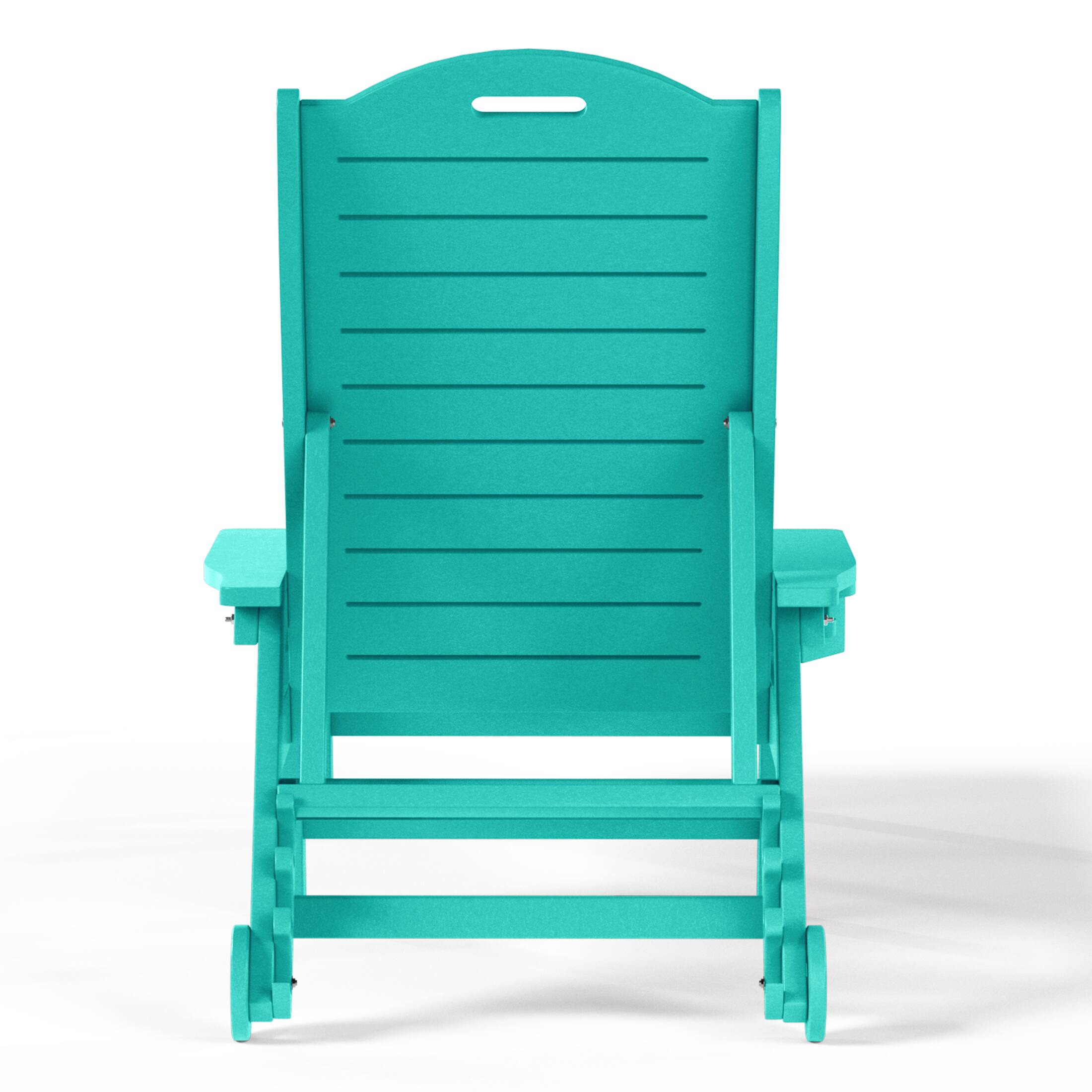 Alt View 1. WestinTrends - WestinTrends Aruba Outdoor HDPE Patio Chaise Lounge With Wheels & Cup Holder - Turquoise.
