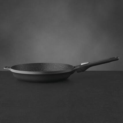 Front. BergHOFF - BergHOFF GEM Nonstick Aluminum 12.5" Fry Pan, Detachable Handle - Black.
