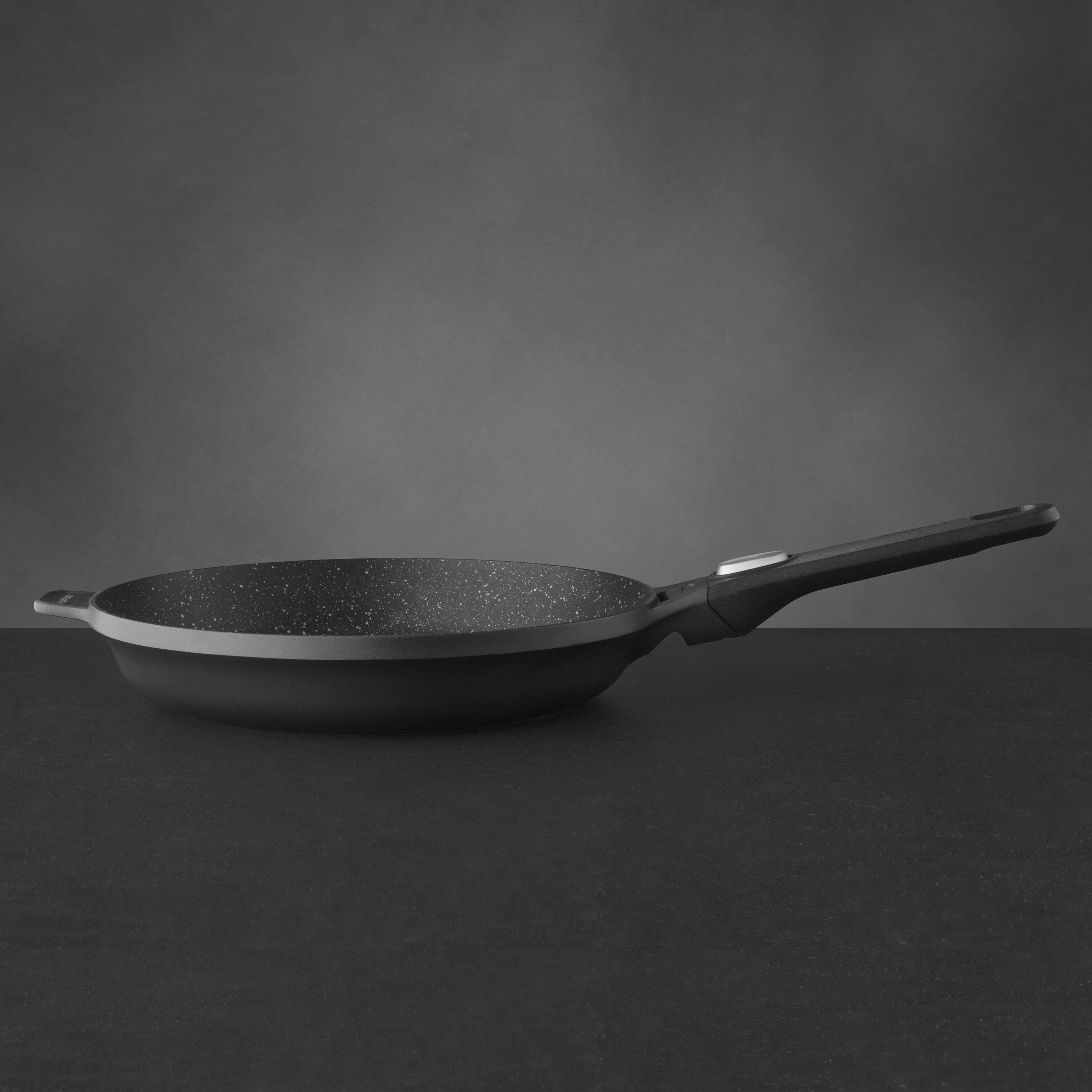 Front. BergHOFF - BergHOFF GEM Nonstick Aluminum 12.5" Fry Pan, Detachable Handle - Black.