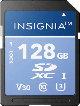Insignia™ - 128GB SDXC UHS-I Memory Card, Read Speed Up to 200MB/s