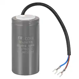 Unique Bargains - CD60 Run Capacitor 300uF 450V 5% Motor Starting with 2 Wires for Air Compressor Washing Machine - Gray