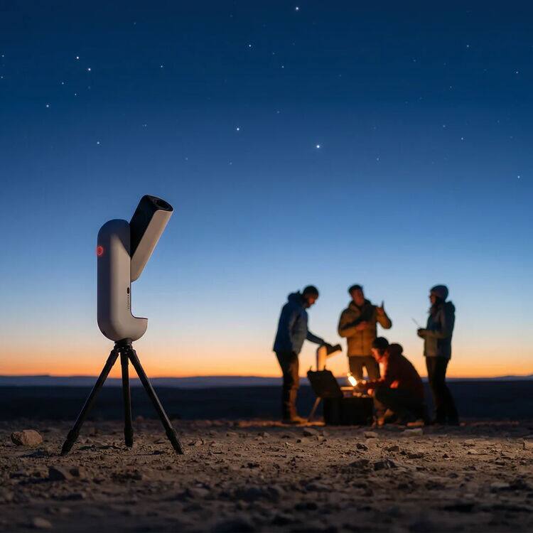 Alt View 2. Vaonis - Vaonis Vespera Pro 2 Smart Astrophotography Telescope w/ App Control, 11Hr Battery & Carbon Fiber Tripod - White.