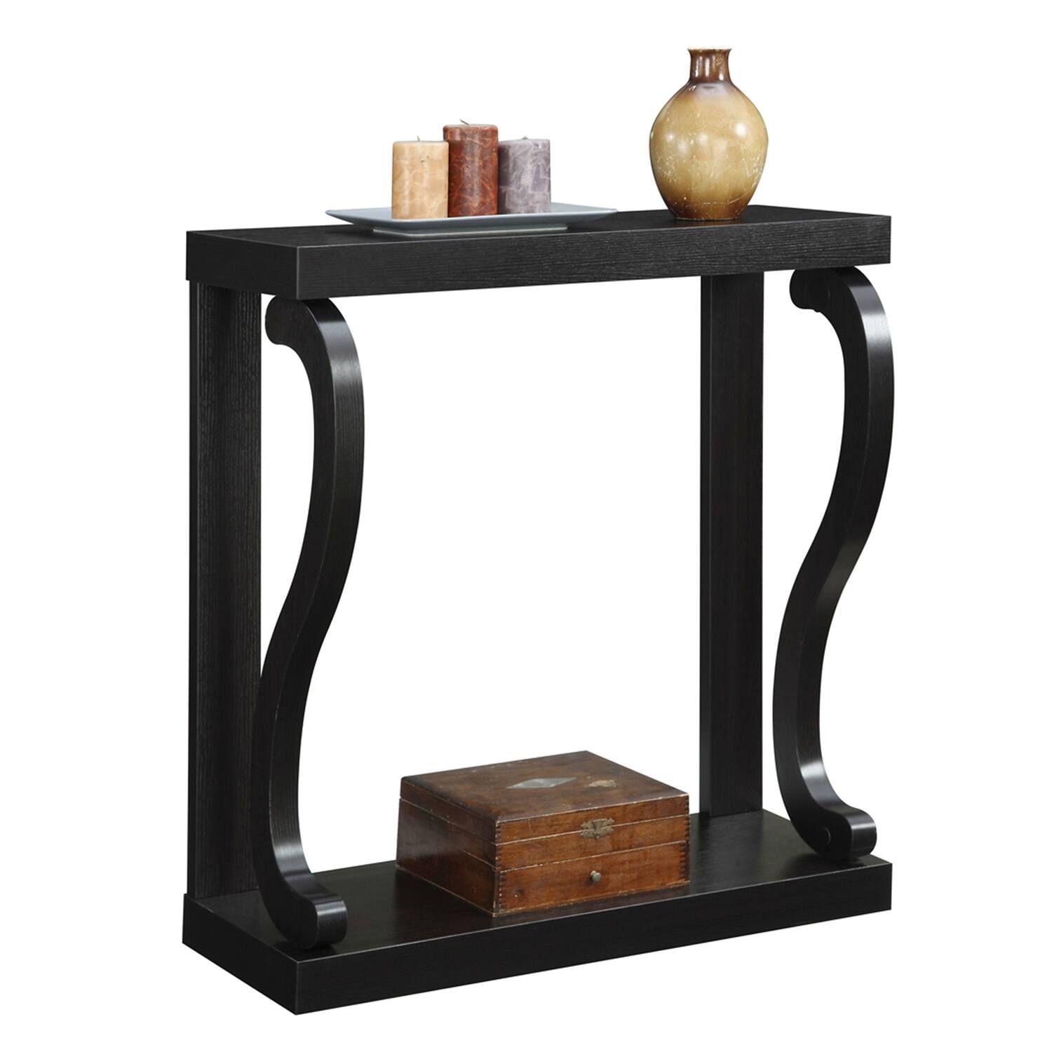 Angle. Hivvago - Modern Curved Legs Rich Espresso Console Table - Espresso.