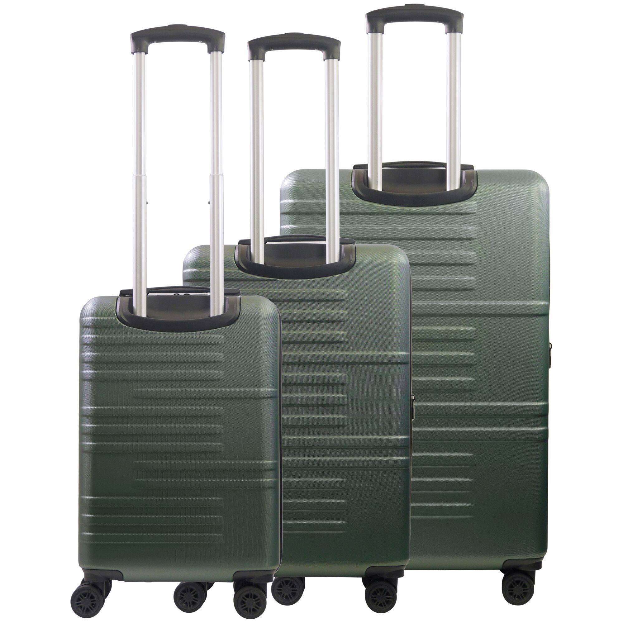 Back. American Dreamliner - 3-Piece Hardside Luggage Set – 22.5", 26.5", 30" - GREEN.