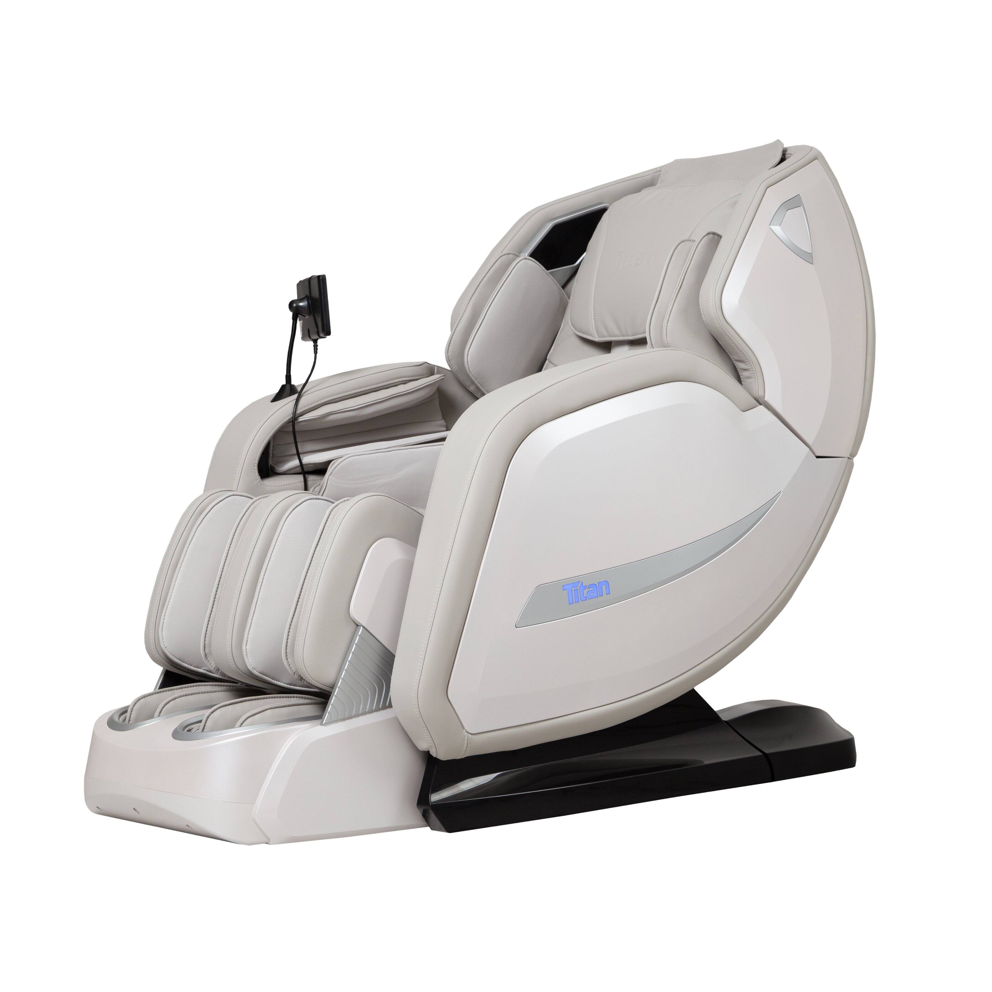 Angle. Osaki - Titan - Advent 4D Zero Gravity Chair with Spinning Calf Massage - Taupe.