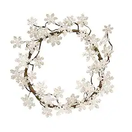 BreeBe - Glittered Wood Snowflake Wreath - Multi