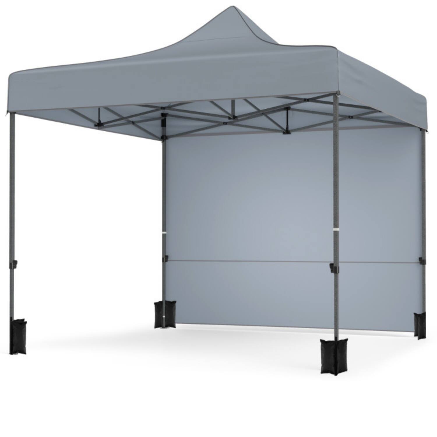 Alt View 6. Mondawe - 10 x 10 FT Pop-Up Canopy Tent with 4 Sidewalls and Wheeled Bag - Gray.