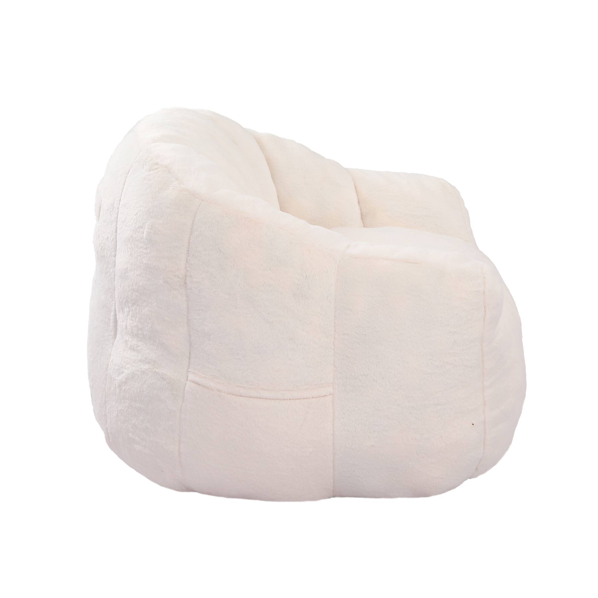 Alt View 8. GOODSILO - Bean Bag Sofa Chair with Armrests - Stuffed High-Density Foam, Lazy Comfy Chair for Adults & Kids - White.