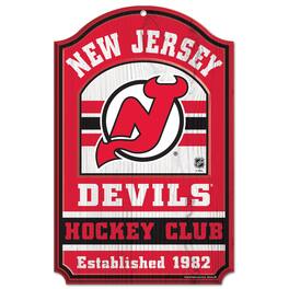 WinCraft - New Jersey Devils 11'' x 17'' Hockey Club Wood Sign - Multicolor