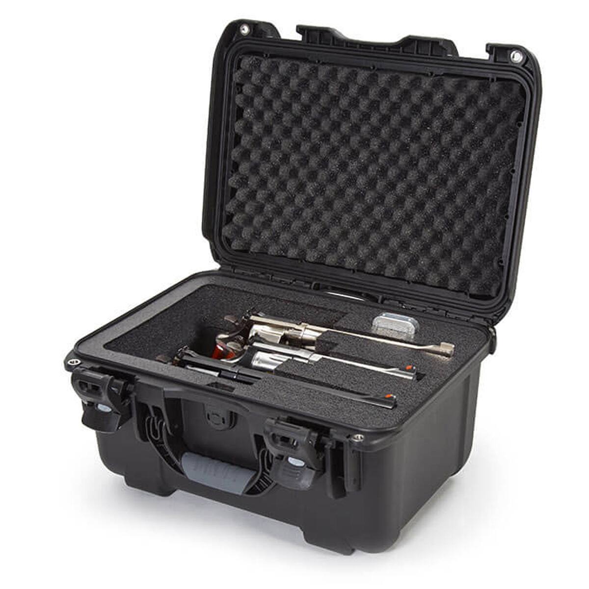 Front. NANUK - Nanuk Firearms 918 Protective Case with Foam for 3 Large Revolvers, Black - Black.