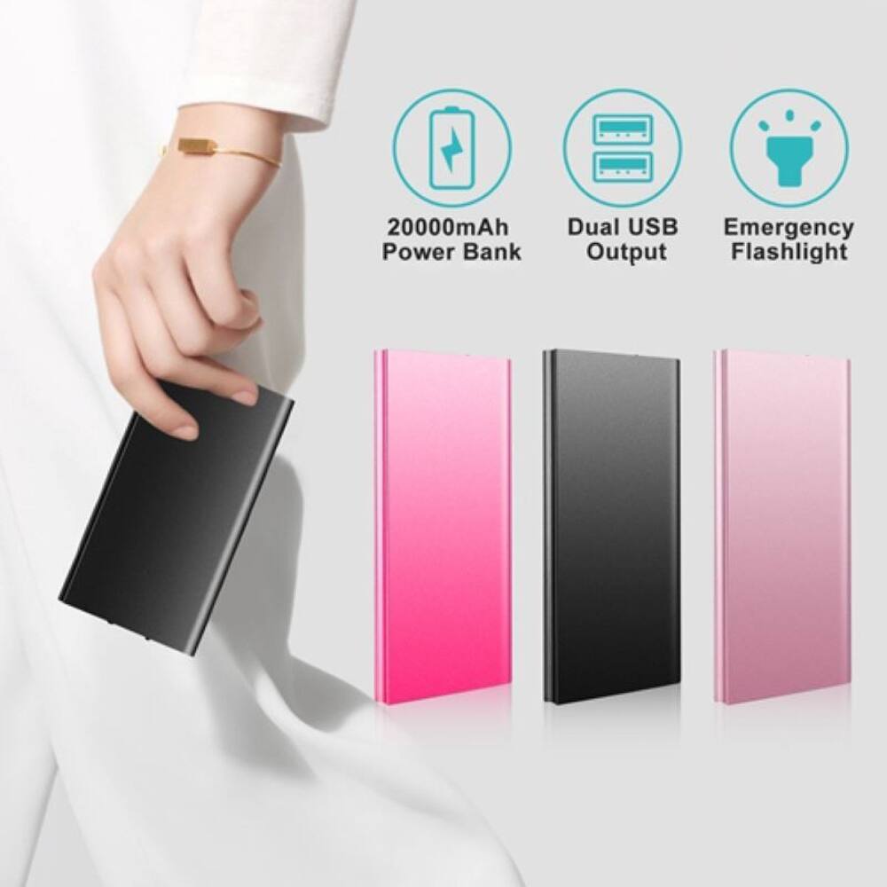 20000mAh Power Bank  
Dual USB Emergency Output Flashlight