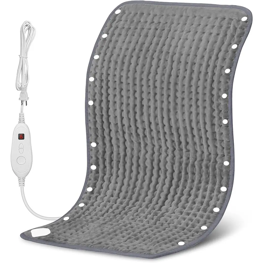 Front. Schertz - Electric Heating Pad & Foot Warmer 17x33 Grey, 6 Heat Levels, Auto-Off - GREY.