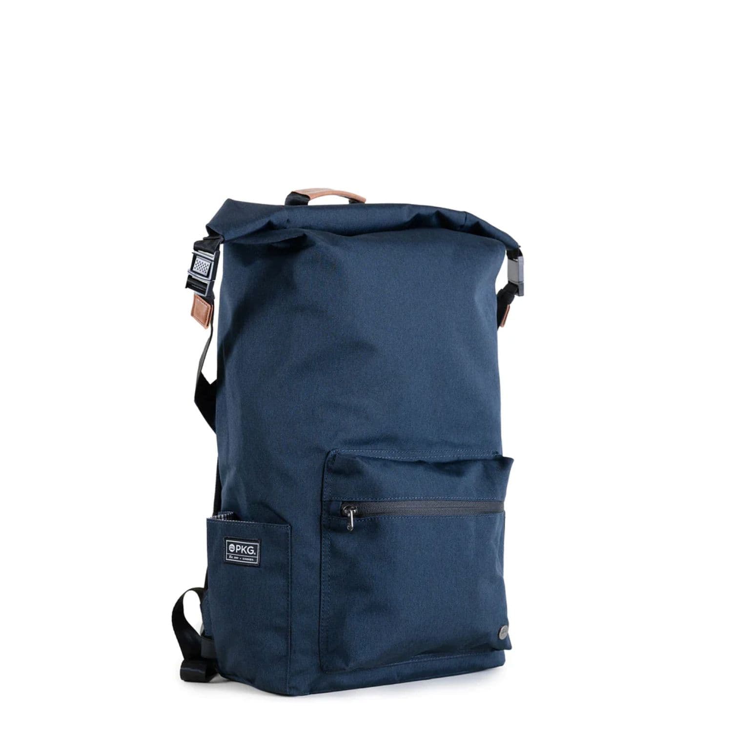 PKG - Dawson Recycled Roll Top Backpack - Navy Tan