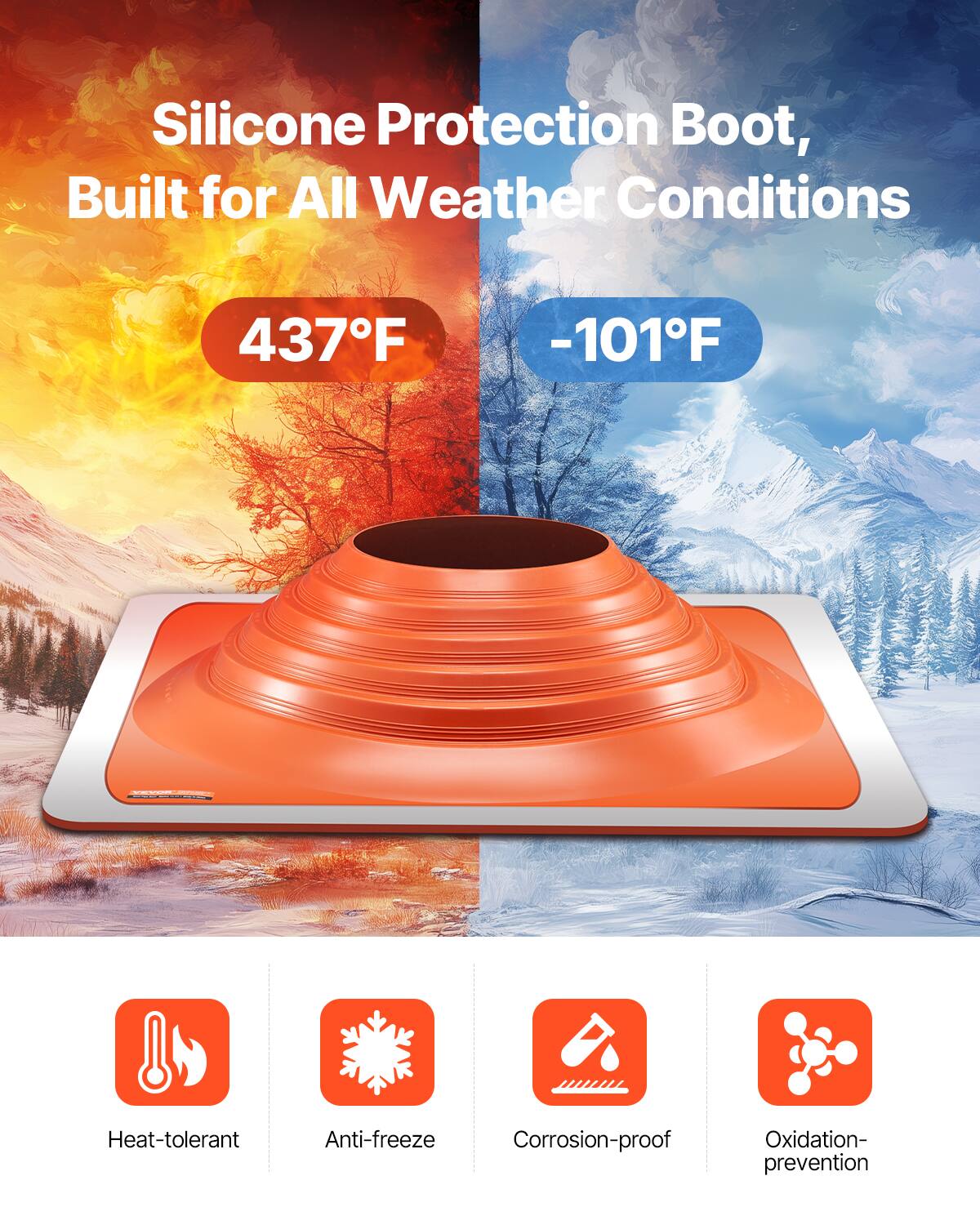 Silicone Protection Boot, Built for All Weather Conditions

437°F  
-101°F

- Heat-tolerant  
- Anti-freeze  
- Corrosion-proof  
- Oxidation-prevention