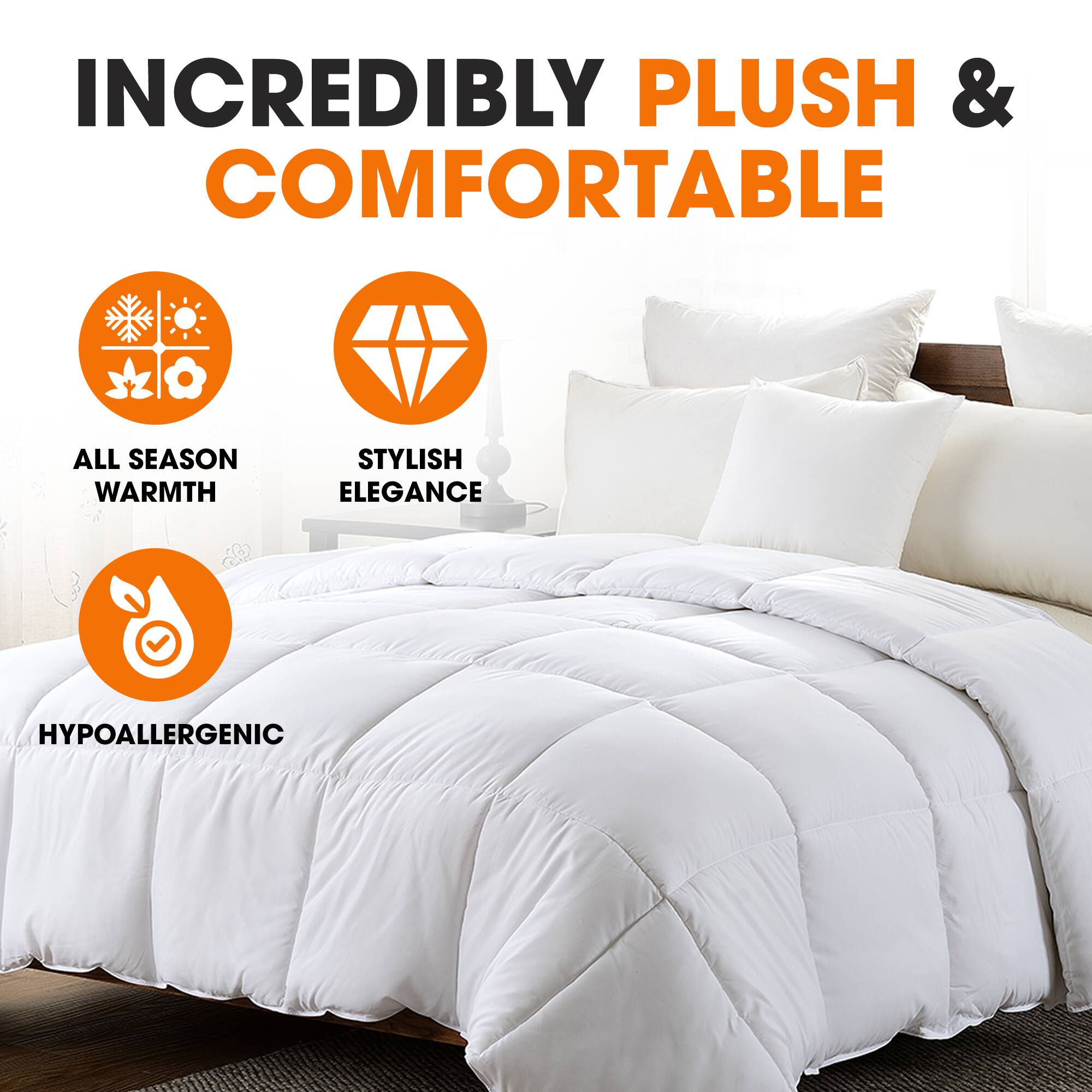 INCREDIBLY PLUSH & COMFORTABLE

- ALL SEASON WARMTH
- STYLISH ELEGANCE
- HYPOALLERGENIC