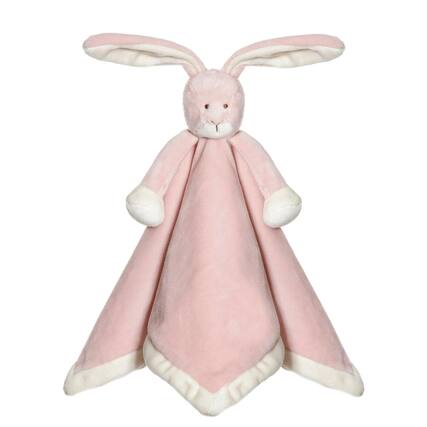 Front. TriAction Toys - Teddykompaniet Plush Baby Blanket | Rose Bunny - Pink.