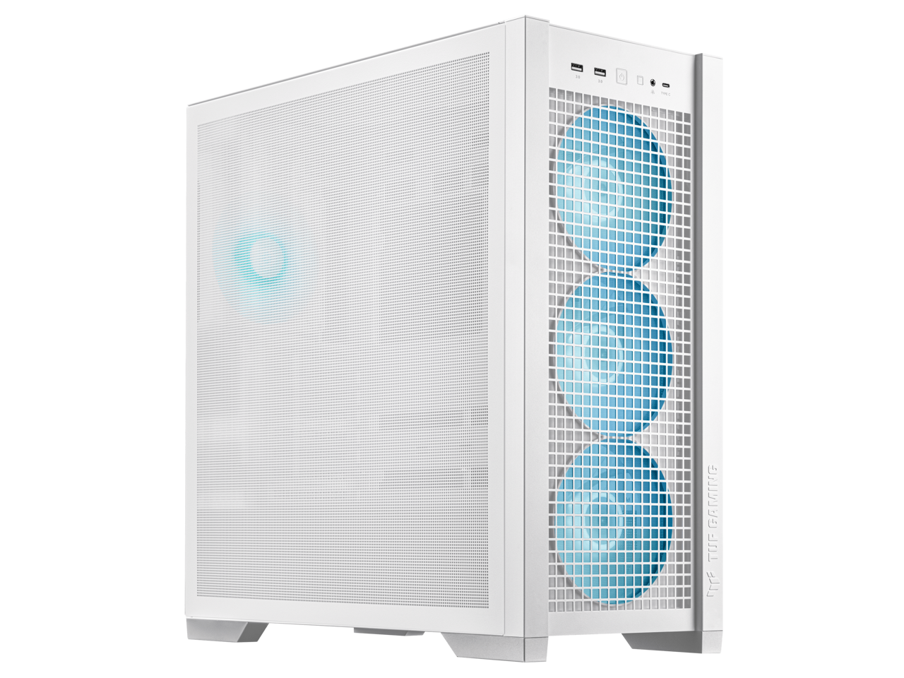 Alt View 1. ASUS - ASUS TUF Gaming GT302 ARGB White ATX Mid-Tower Case, 4x 140mm ARGB Fans, Interchangeable Side Panel - White.