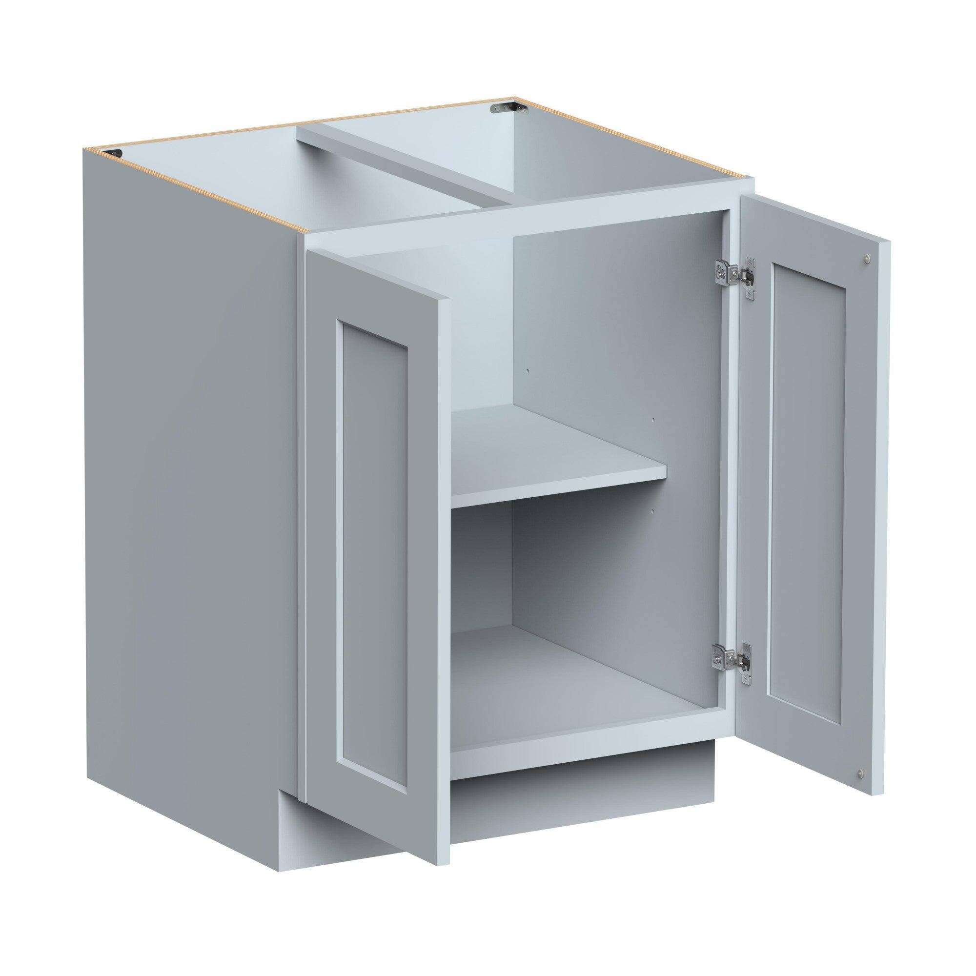 Alt View 2. Boyel Living - 27in.W x24in.D x34.5in.H Dove Gray FULL HEIGHT DOOR BASE CABINET Fully assembled Cabinet With Two HDF Doors - Gray.