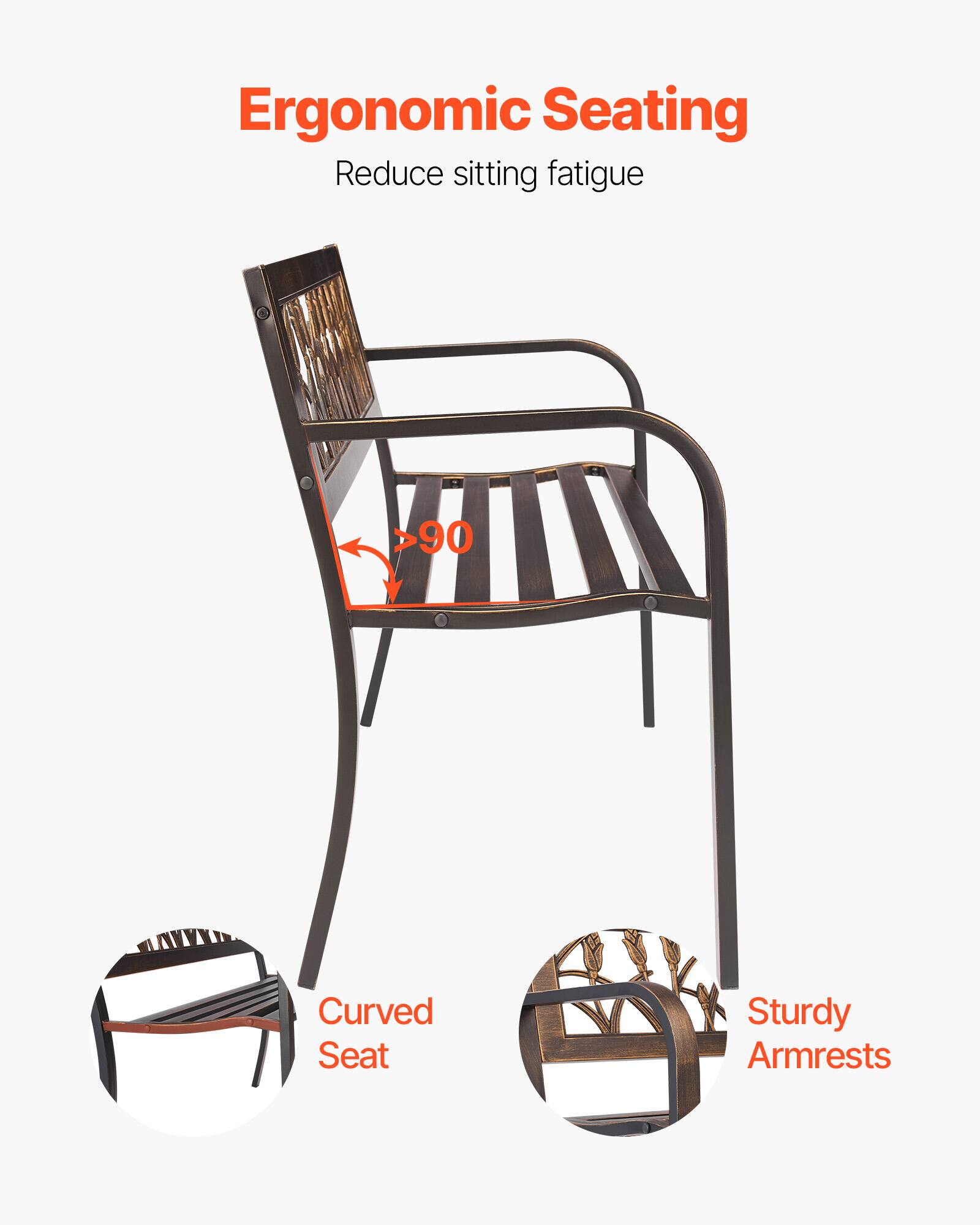 Ergonomic Seating  
Reduce sitting fatigue  

>90  
Curved Seat  
Sturdy Armrests