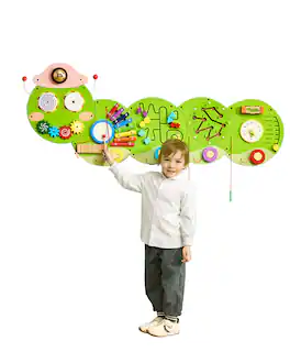 VEVOR - Activity Wall Busy Board Panels, 12 Activities, Montessori Sensory Wall Panels Toy for Kids Ages 3-12 - Green