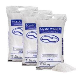 U.S. Silica - 50 Pound Mystic White II Swimming Pool Filter Sand, White, 3 Pack
