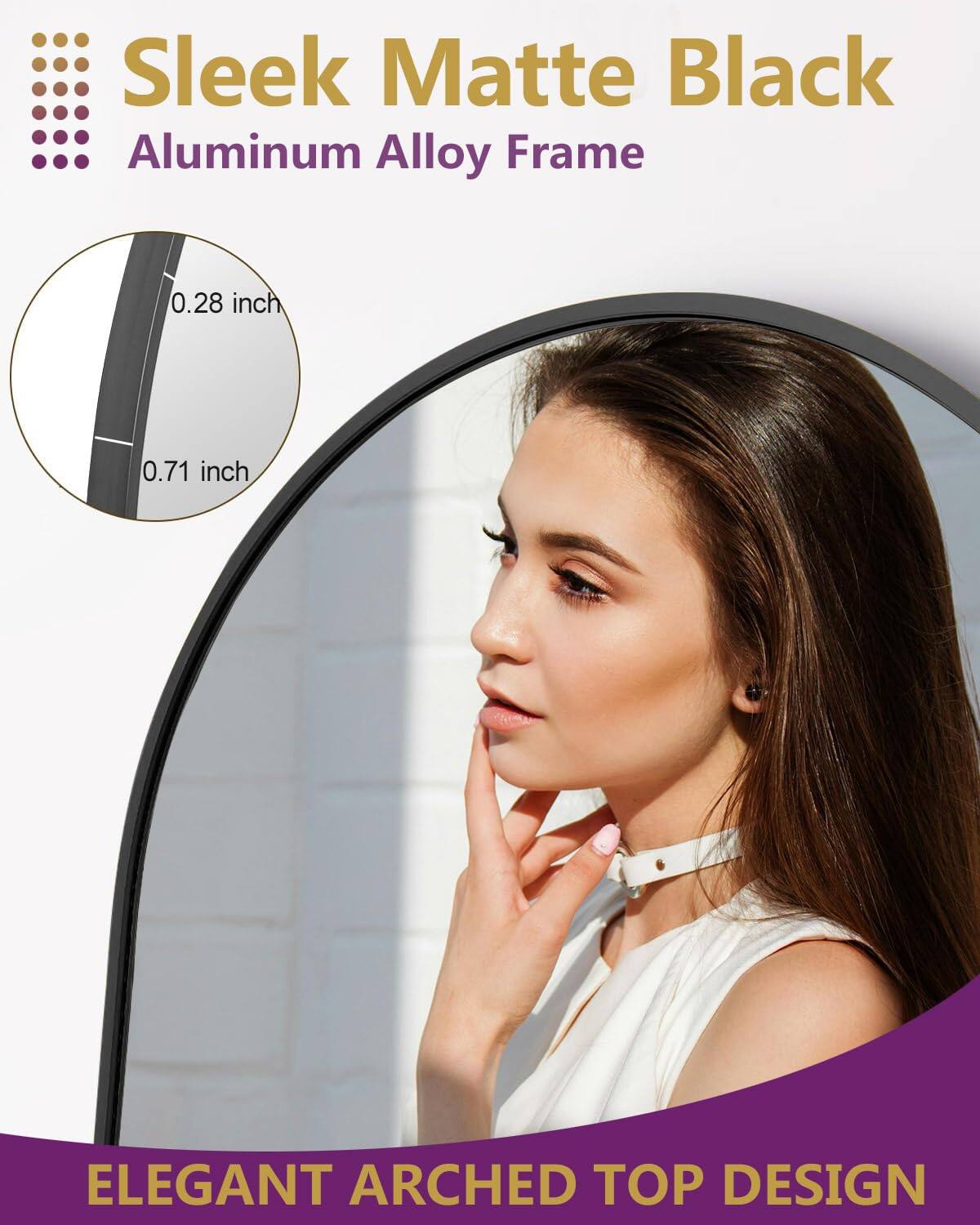 Sleek Matte Black Aluminum Alloy Frame

0.28 inch  
0.71 inch

ELEGANT ARCHED TOP DESIGN