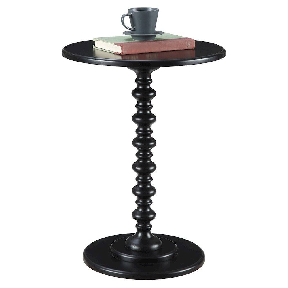 Angle. Furnifact - Coffee Spindle Table, Round - Black.