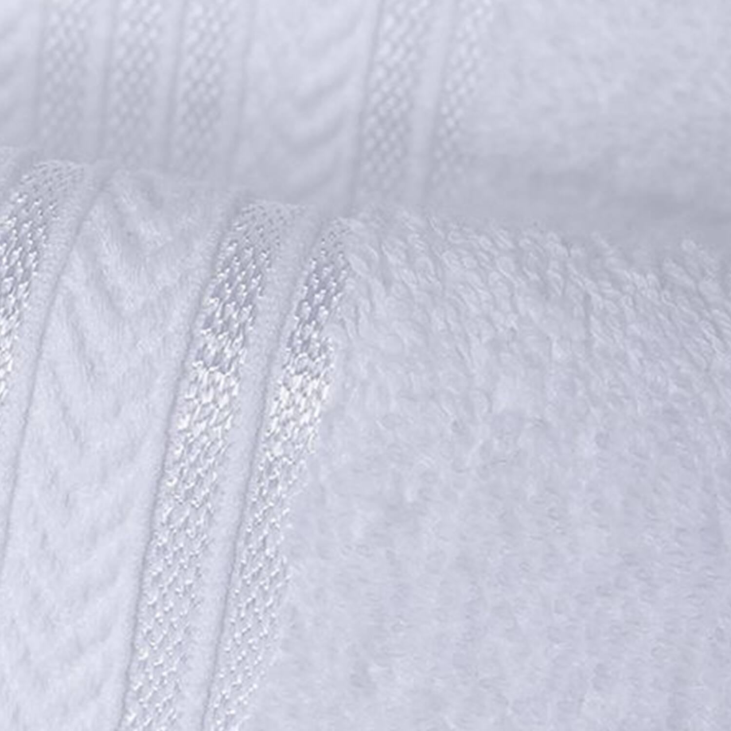 Back. Plazatex - Plazatex 100% Premium Cotton Textured Border Ultra Soft Absorbent 12 Piece Bathroom Towel Set White - White.