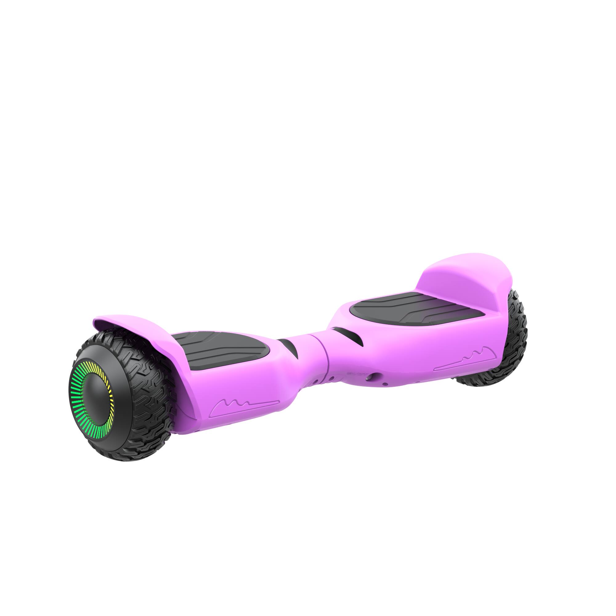 Back. MIHOVER - 250W*2 All-Terrain Hoverboard for Kids, 37V 2Ah Battery, 6.2 MPH, Bluetooth, 220 lb Capacity, UL2272 - Pink.