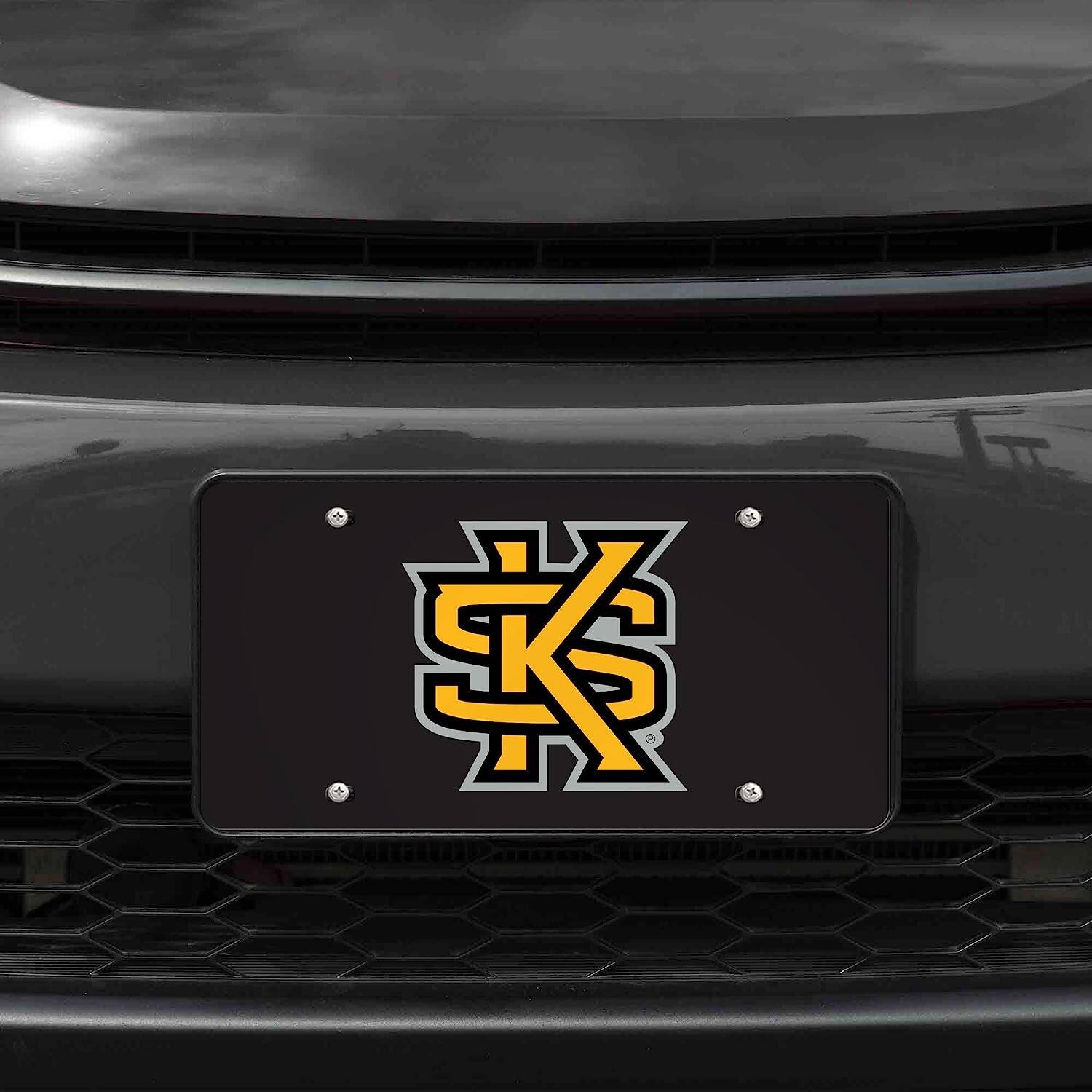 Alt View 1. Rico Industries - Kennesaw State Owls Black Mirrored Laser Cut License Plate Laser Tag - Multi.
