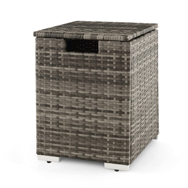 Mondawe - 2-in-1 Patio Rattan Gas Propane Tank Cover for 20 lbs Propane Tanks - Gray