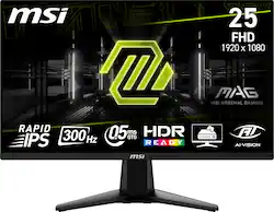 MSI - MAG 255XF 24" Rapid IPS LCD FHD 300Hz 0.5ms Adaptive sync Gaming Monitor(DisplayPort,HDMI) - Metallic Black - Front_Zoom