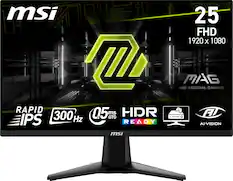 msi MAG 25 FHD 1920 x 1080 0.5ms HDR IPS 300Hz GTG READY MSI ARSENAL GAMING AI-VISION