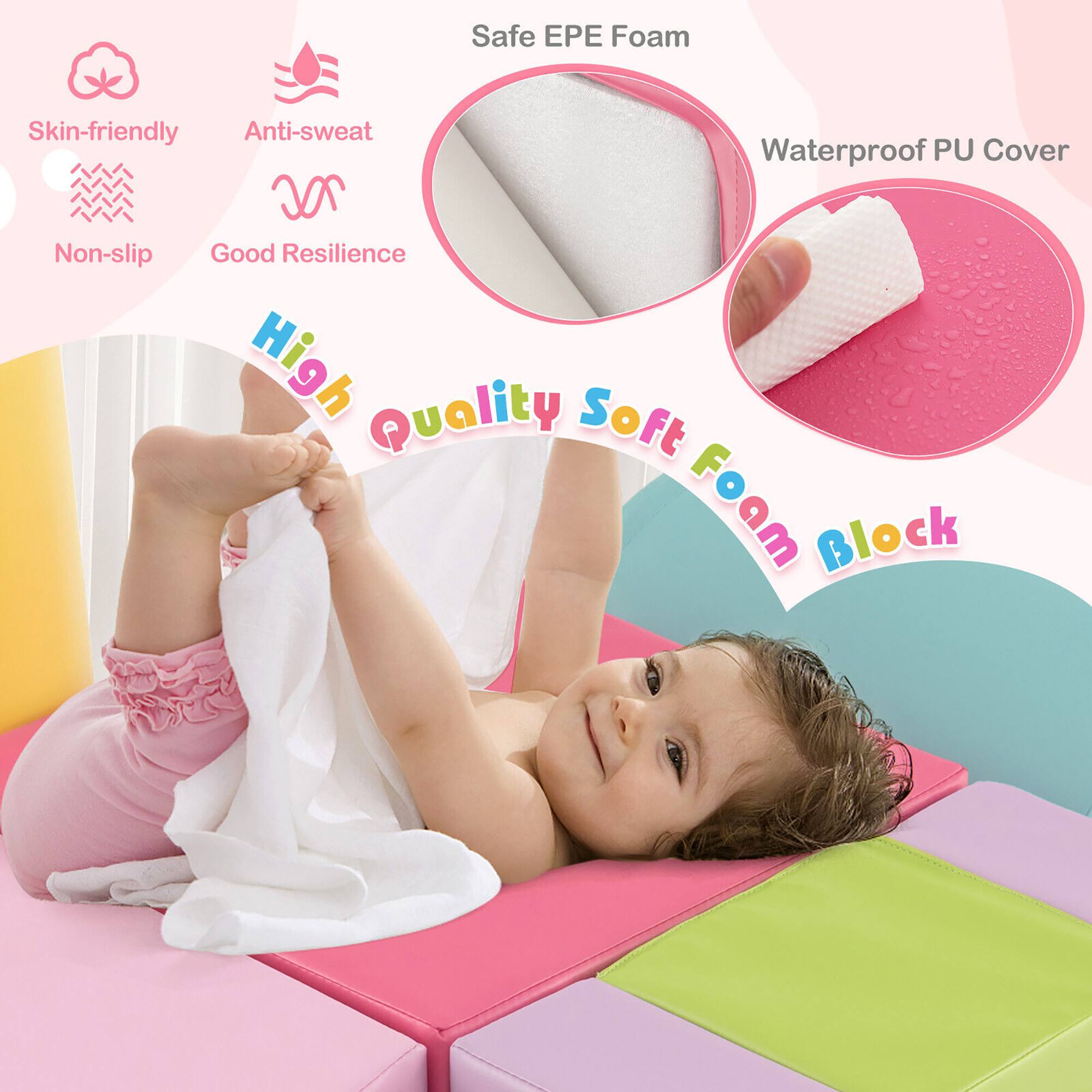 Safe EPE Foam  
Skin-friendly  
Anti-sweat  
Waterproof PU Cover  
Non-slip  
Good Resilience  
High Quality Soft Foam Block