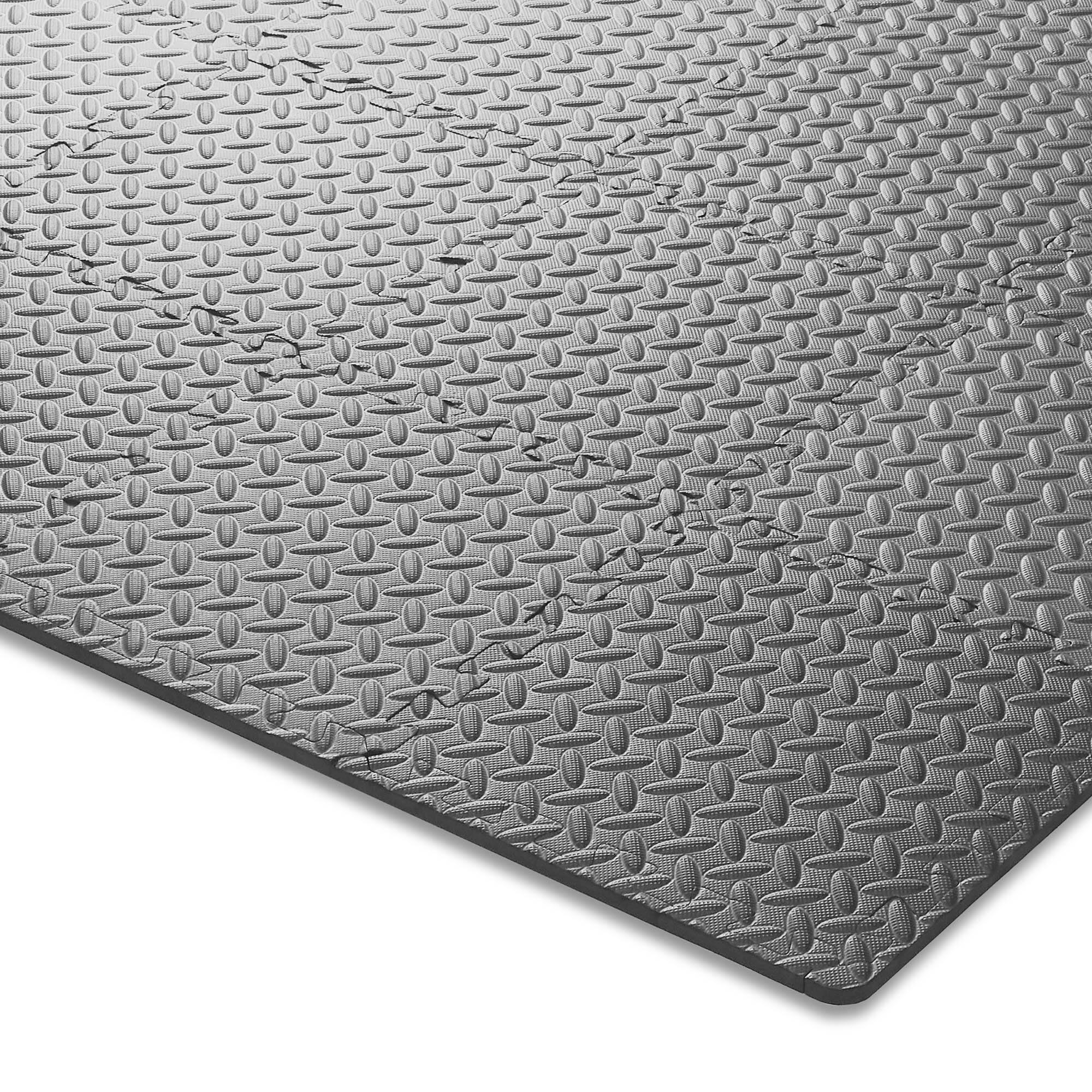 Alt View 2. Philosophy Gym - Exercise Flooring Mats - Foam Rubber Interlocking Puzzle Floor Tiles - Gray.