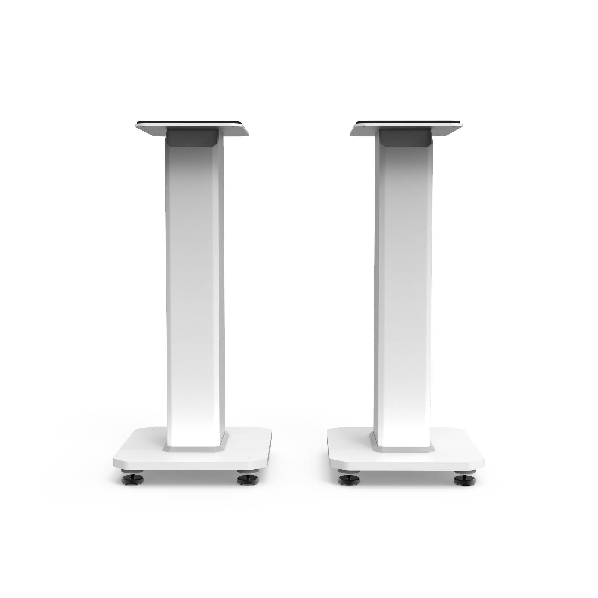 Back. Kanto - 22" Tall Fillable Bookshelf Speaker Floor Stands (Pair) - White.