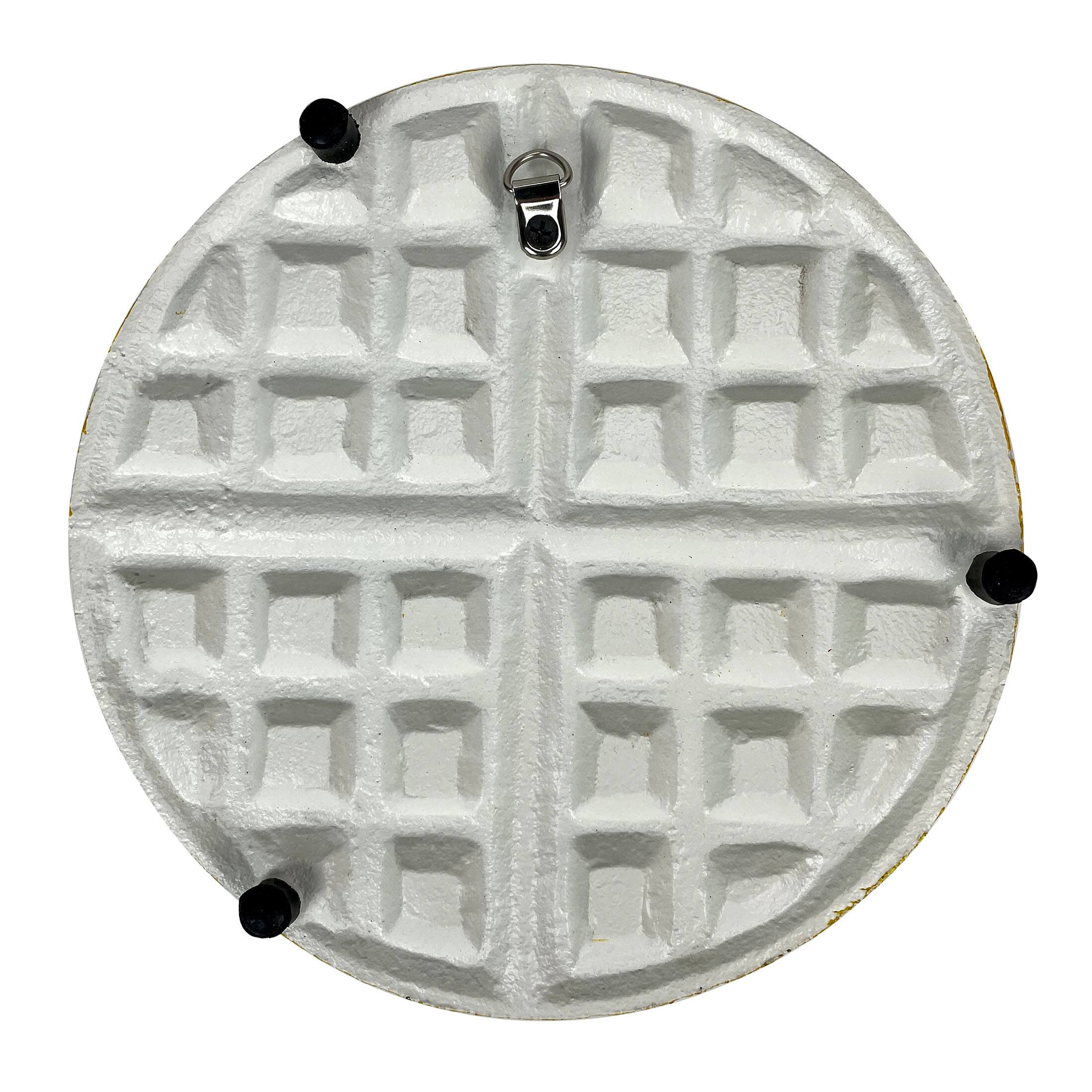 Alt View 8. Zeckos - Zeckos Round Waffle Cast Iron Trivet 8" Kitchen Decor and Wall Hanging Plaque - Brown.