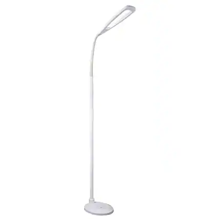 Front. OttLite - Natural Daylight LED Flex Floor Lamp - White.