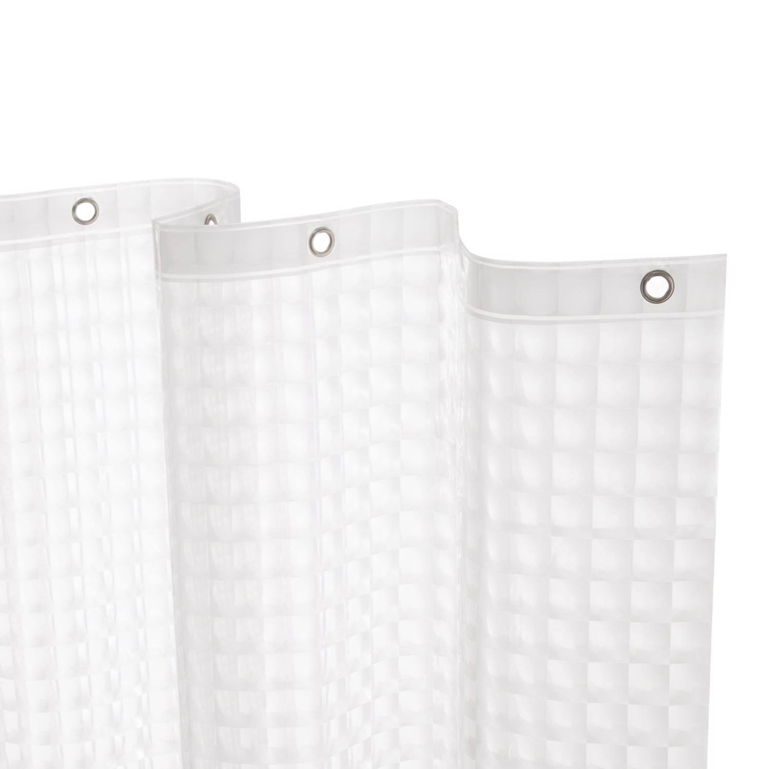 Left. Kenney - Kenney 72 in. H X 70 in. W Clear Embossed Shower Curtain Liner PEVA - Clear.