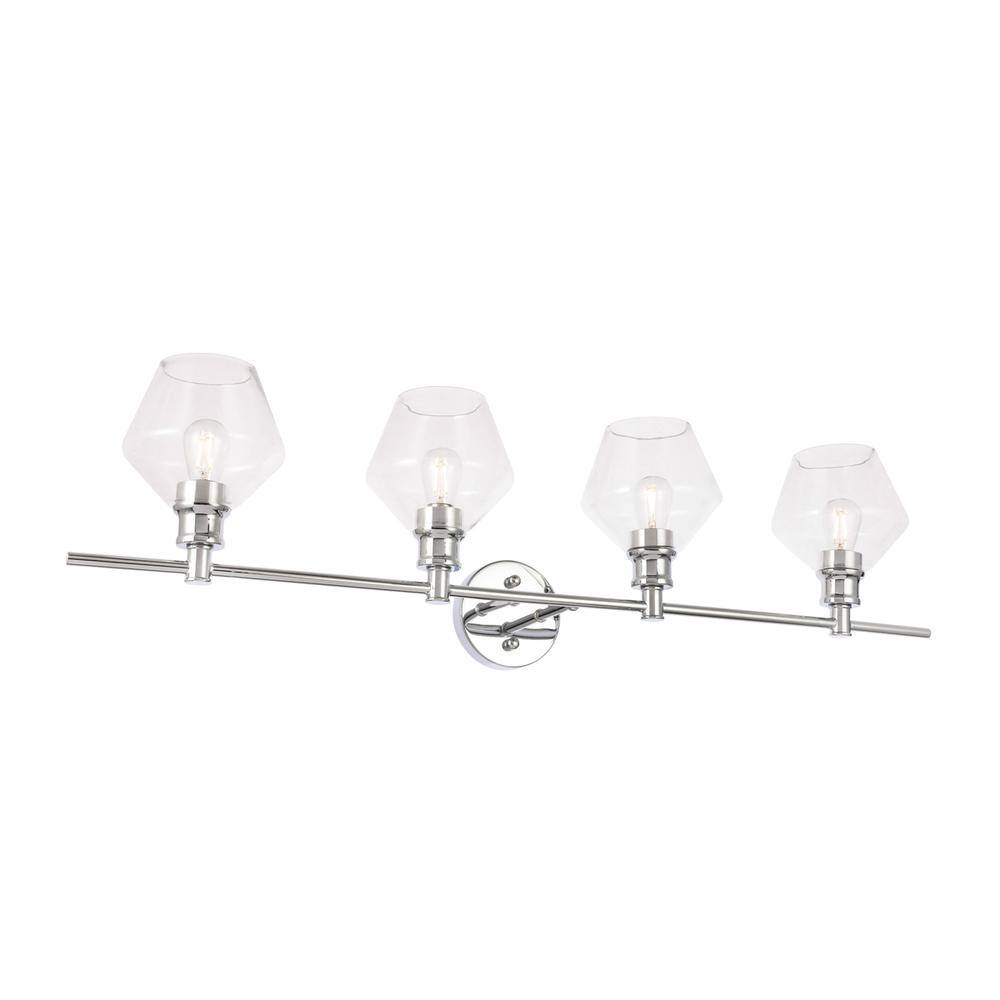 Alt View 7. Living District - Gene 4 light Chrome and Clear glass Wall sconce - Chrome And Clear Glass.