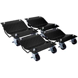 Boyel Living - 4Pack 6000lb Capacity Heavy Duty Wheel Dolly with Brakes Anti Slip Tire Mover - Black