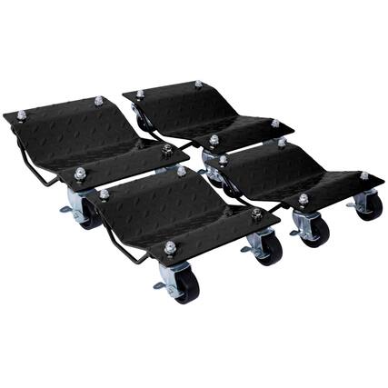 Front. Boyel Living - 4Pack 6000lb Capacity Heavy Duty Wheel Dolly Black with Brakes Anti Slip Tire Mover - Black.