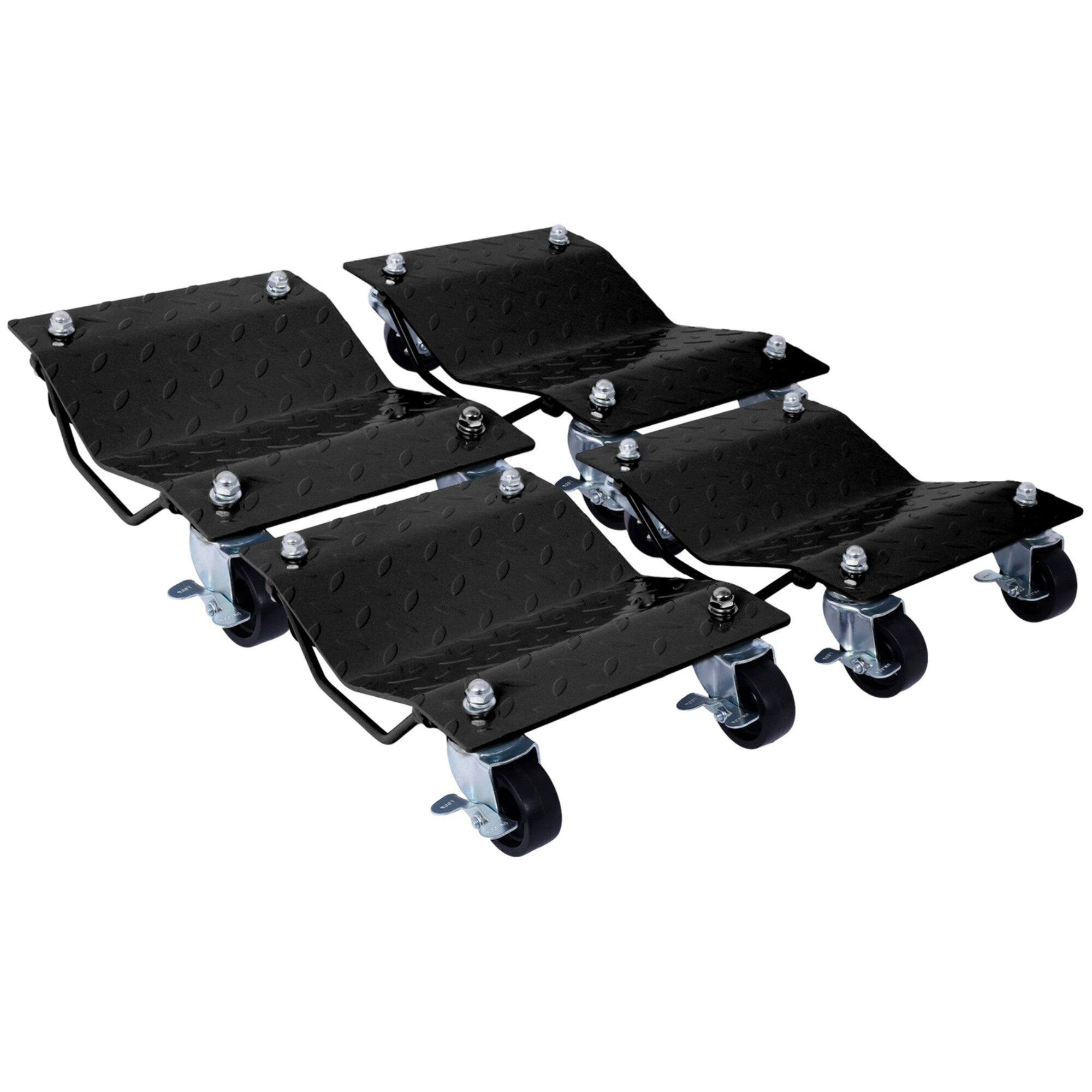 Front. Boyel Living - 4Pack 6000lb Capacity Heavy Duty Wheel Dolly Black with Brakes Anti Slip Tire Mover - Black.