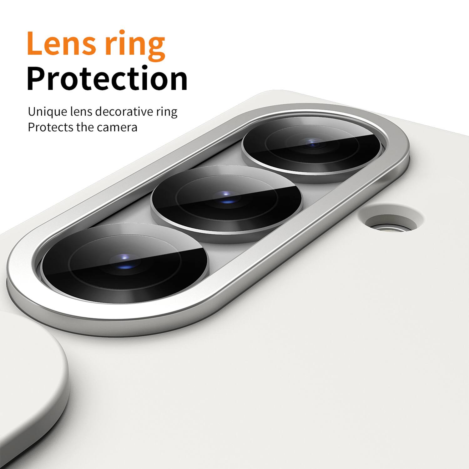 Lens ring Protection  
Unique lens decorative ring  
Protects the camera