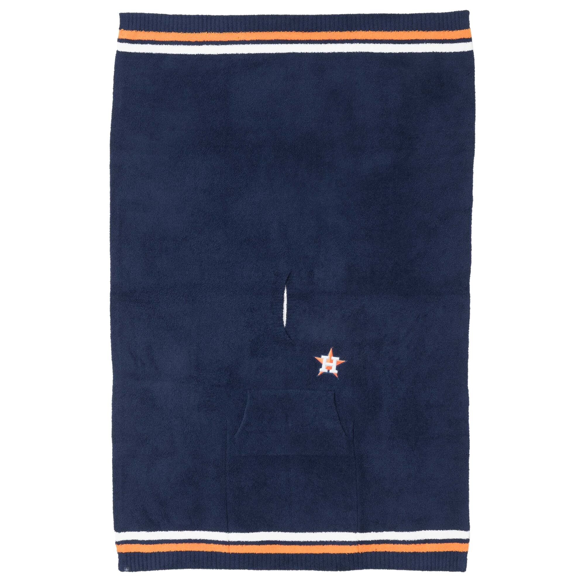 Alt View 3. Barefoot Dreams - Navy Houston Astros CozyChic 3-in-1 Poncho - Navy.