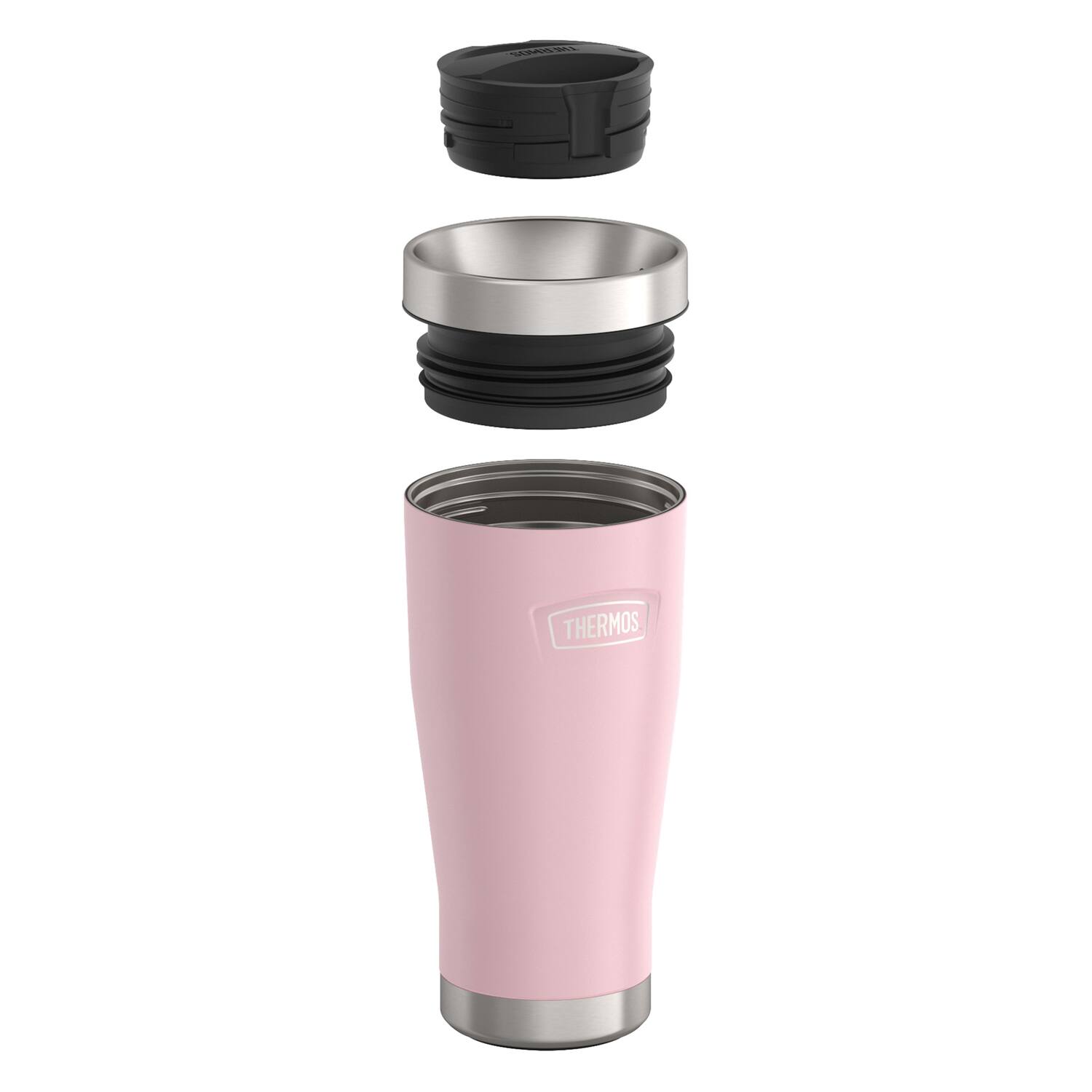 Back. Thermos - Thermos 16 oz. Icon Stainless Steel Tumbler - Sunset Pink - Sunset Pink.