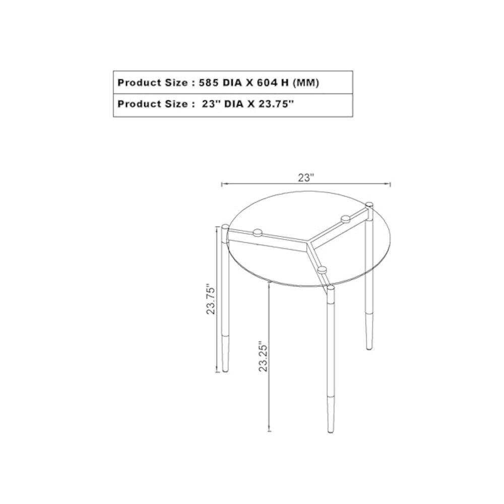 Product Size: 585 DIA x 604 H (MM)  
Product Size: 23" DIA x 23.75" H