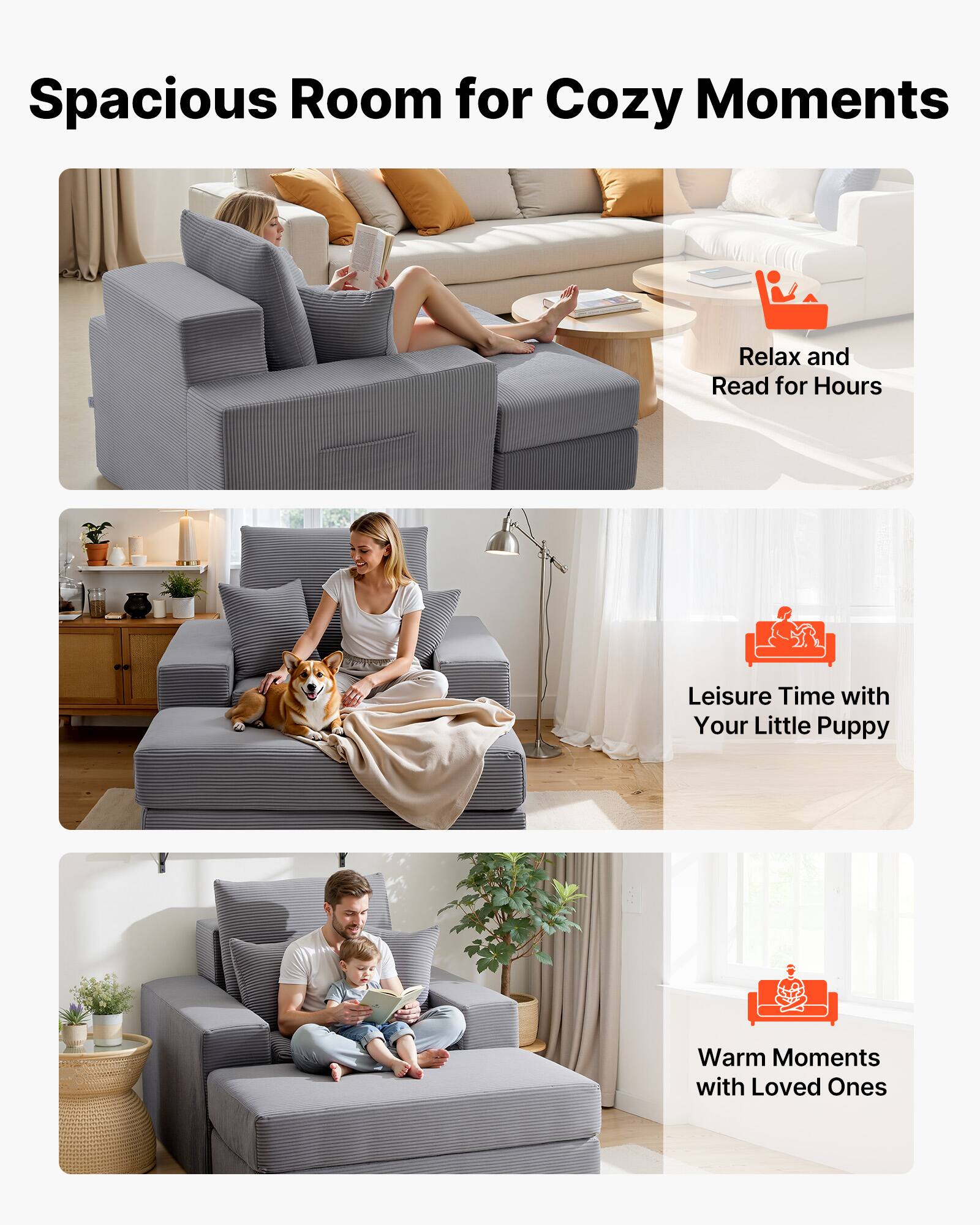 Spacious Room for Cozy Moments

- Relax and Read for Hours
- Leisure Time with Your Little Puppy
- Warm Moments with Loved Ones