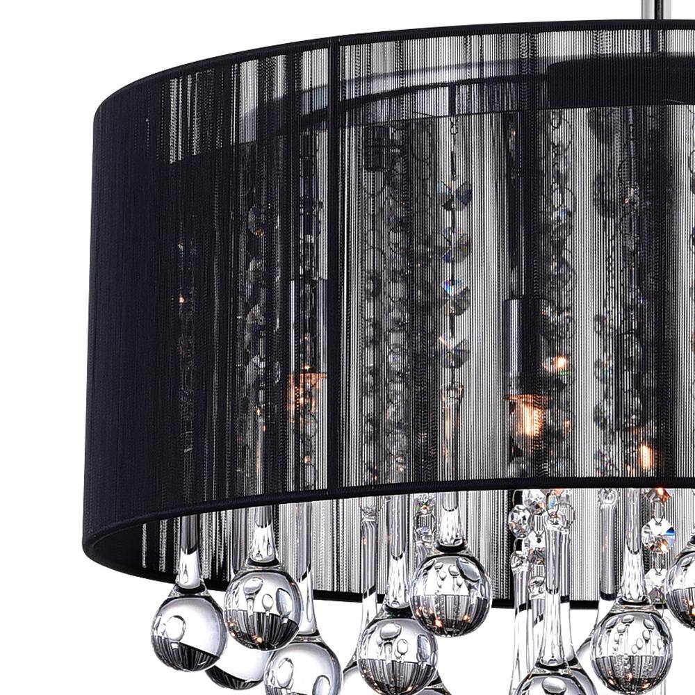 Alt View 2. CWI Lighting - Water Drop 6 Light Drum Shade Chandelier With Chrome Finish - Chrome.