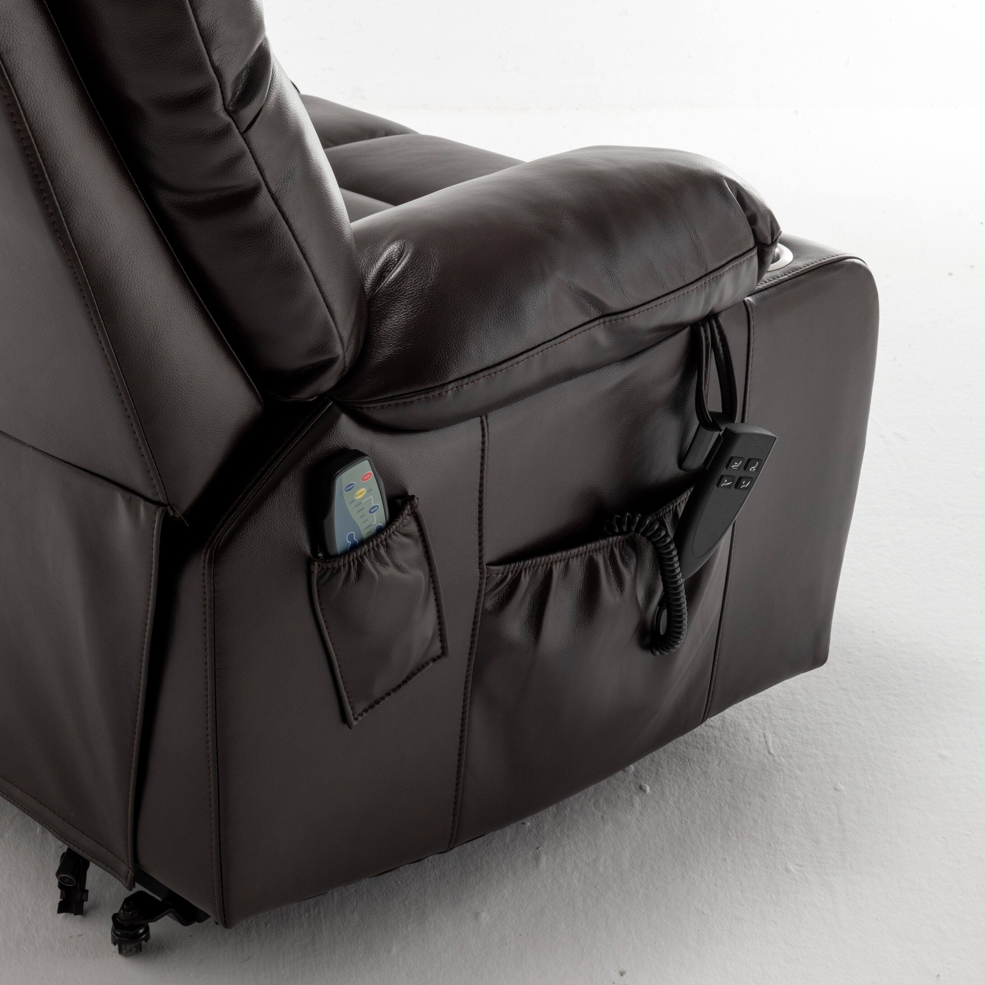 Angle. TinyHomie - Lift Chair for Big and Tall Person with Inconvenient Legs High Density Foam Lift Sofa - Red.